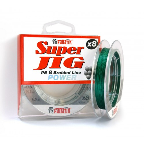 FANATIK 8-fach geflochtene Angelschnur FANATIK Super Jig PE X8 100 m Grün