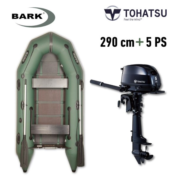 Schlauchboot BARK 290 cm mit 5 PS Tohatsu Motor (MFS5DDS)