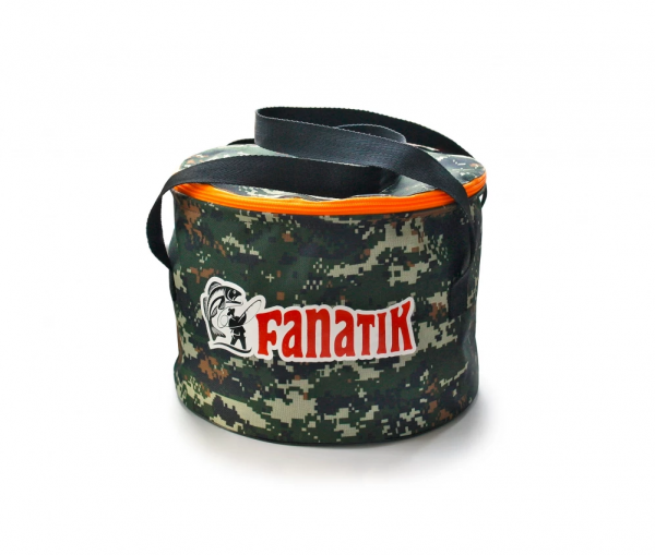 FANATIK Futtereimer mit Griffe und Deckel Falteimer Angeleimer Köderfisch Boilies Pellets