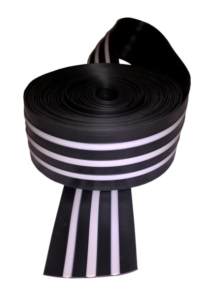 Scheuerleiste 60mm 8 Meter für Schlauchboot Schwarz-Weiß